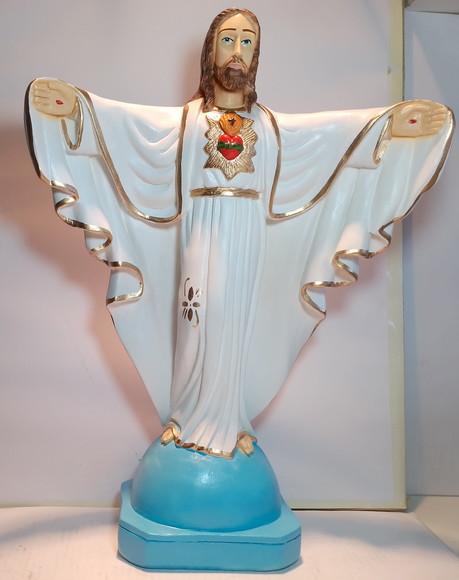 Oxalá Imagem Cristo com Braços Abertos Oxalá Grande 44cm