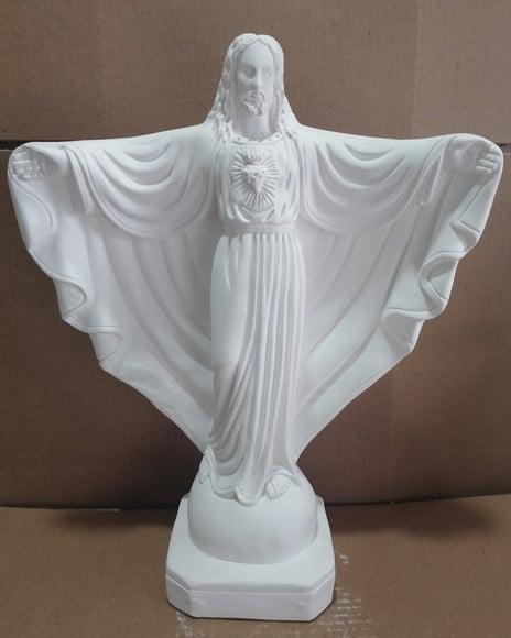 Oxalá Imagem Cristo Redentor Escultura Oxala em Gesso Cru Ru