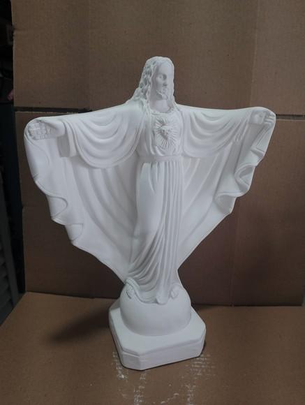 Oxalá Imagem Cristo Redentor Escultura Oxala em Gesso Cru Ru