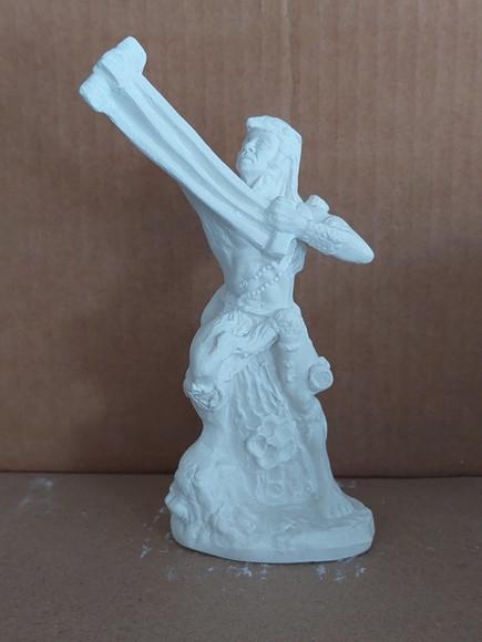 Oxóssi Imagem Orixá Oxossi Candomblé Africano 15cm Gesso Cru