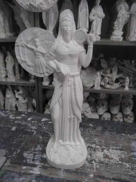 Oxum Imagem Mãe Oxum Orixá Africano em Gesso Cru Nova!