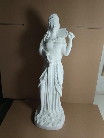 Oxum Imagem Mãe Oxum Orixá Africano em Gesso Cru Nova!