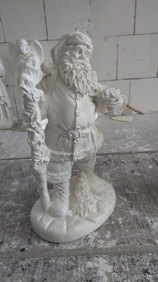 Papai Noel Escultura do Papai Noel em Gesso Cru
