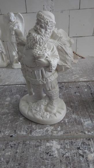 Papai Noel Escultura do Papai Noel em Gesso Cru