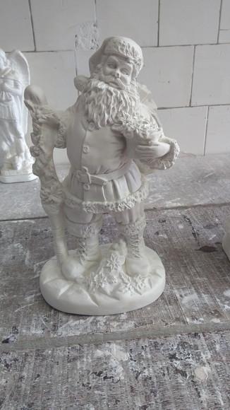 Papai Noel Escultura do Papai Noel em Gesso Cru