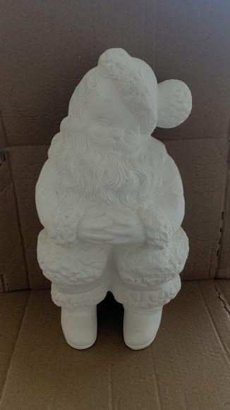 Papai Noel Escultura do Papai Noel em Gesso Cru 35cm