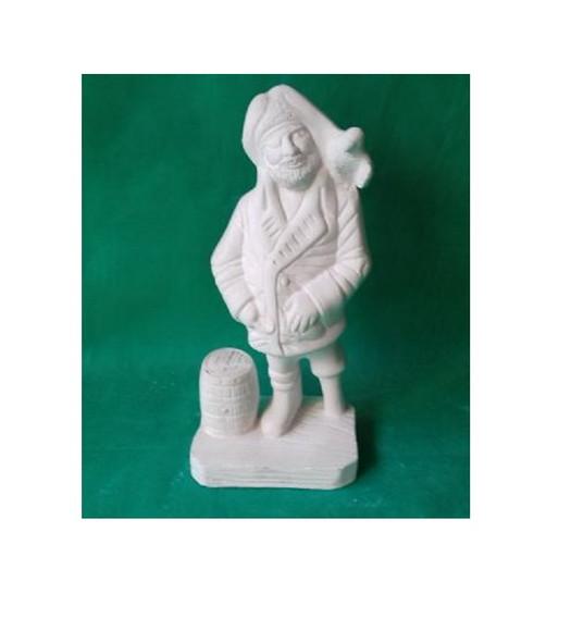 Pirata da Perna de Pau Imagem Pirata Escultura em Gesso Cru