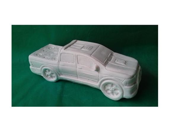 Picap Caminhonete Hillux Imagem Cofre p/ Moedas em Gesso Cru