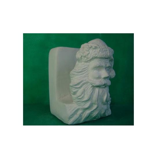 Porta Guardanapo Busto Papai Noel em Gesso Cru para Pintar