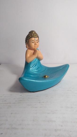Porta Incenso Imagem Buda com Porta Incensário
