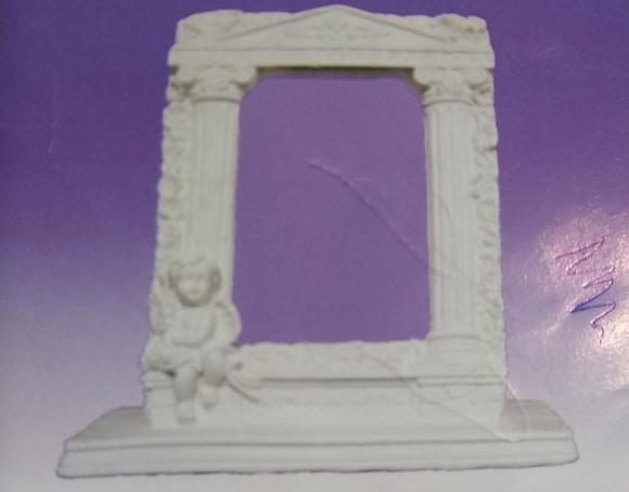 Porta Retrato Romano Escultura Gesso Cru para Colocar Foto