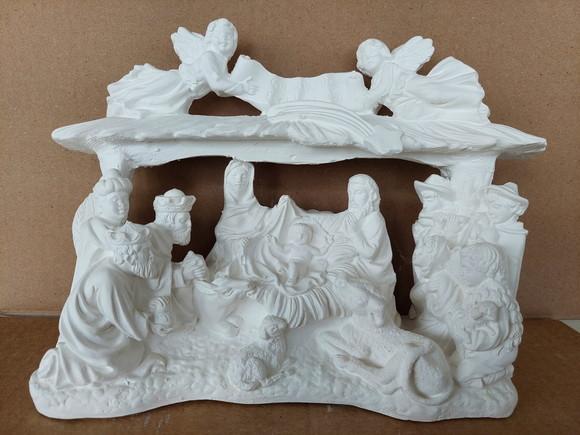 Presépio de Natal Escultura Presepio de Mesa Gesso Cru