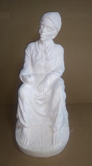 Preta Velha Imagem Mãe Vó Preta Velha sem Nome Gesso Cru