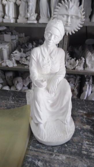 Preta Velha Imagem Mãe Vó Preta Velha sem Nome Gesso Cru