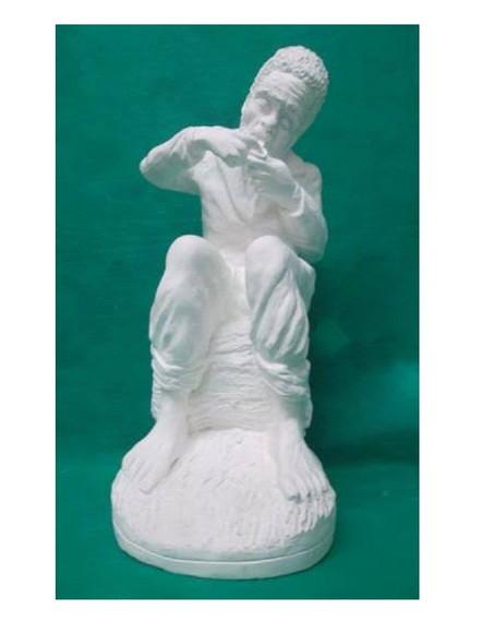 Preto Velho Imagem Pai Preto Velho p/ Batismo em Gesso Cru