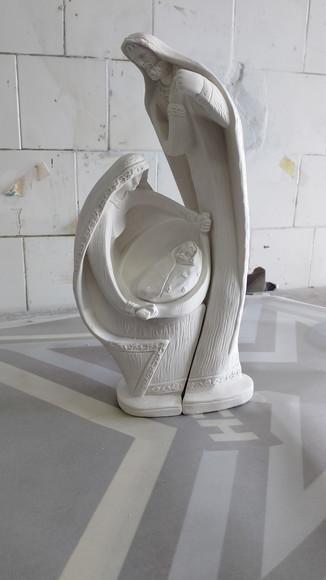 Sagrada Família Imagem Presépio de Encaixe 32cm 2 Peças