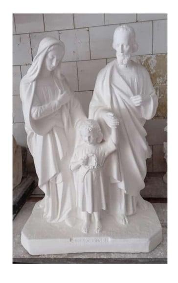 Sagrada Família Imagem Sagrada Família Grande 60cm Gesso Cru