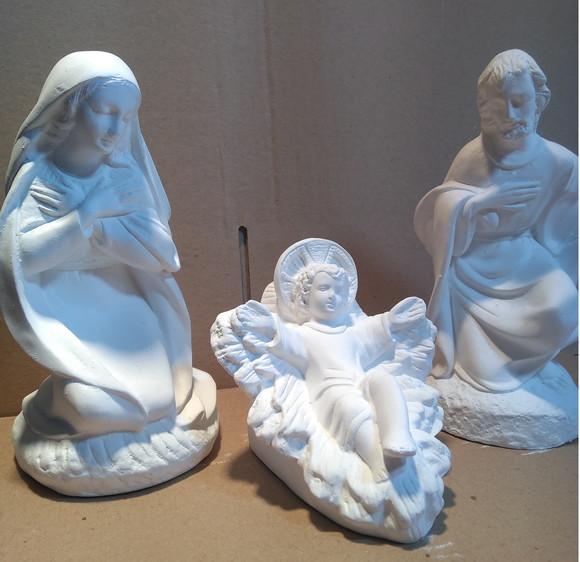 Sagrada Família Presépio c/ 3 Imagem José Maria Menino Jesus