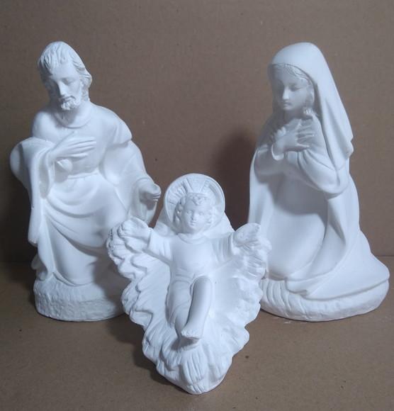 Sagrada Família Presépio c/ 3 Imagem José Maria Menino Jesus