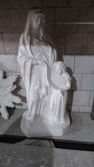 Santa Ana Imagem Santa Anna Escultura Gesso Cru 80cm