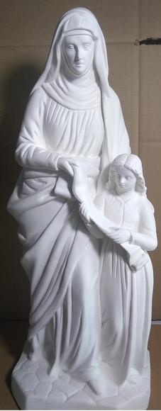 Santa Ana Imagem Santana Grande em Gesso Cru 43cm