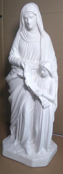 Santa Ana Imagem Santana Grande em Gesso Cru 43cm