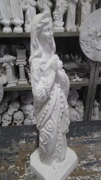 Santa Barbara Escultura em Gesso Cru Santa Barbara Nova