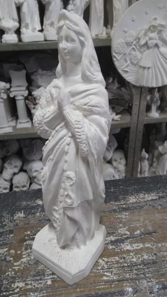 Santa Barbara Escultura em Gesso Cru Santa Barbara Nova