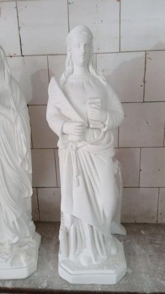 Santa Cecilia Imagem Santa Cecília Grande com 60cm Gesso Cru