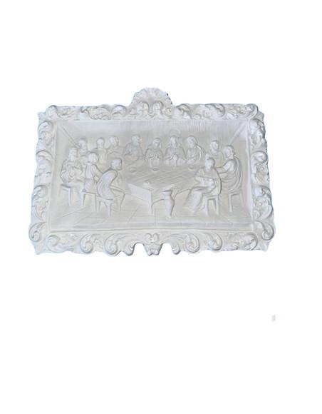 Santa Ceia Quadro Colonial Gesso Cru P/colocar Mesa