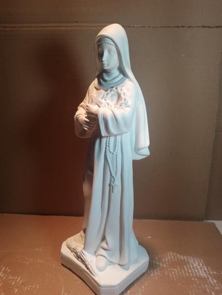 Santa Rita Imagem Santa Rita de Cassia Escultura Gesso 38cm