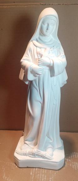 Santa Rita Imagem Santa Rita de Cassia Escultura Gesso 38cm