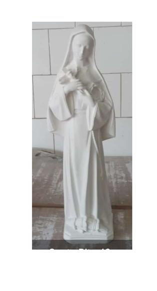 Santa Rita Imagem Santa Rita de Cassia Escultura Gesso Cru