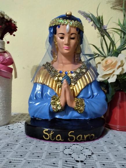 Santa Sara de Kali Imagem Santa Sara Cali c/ Pedras e Rendas