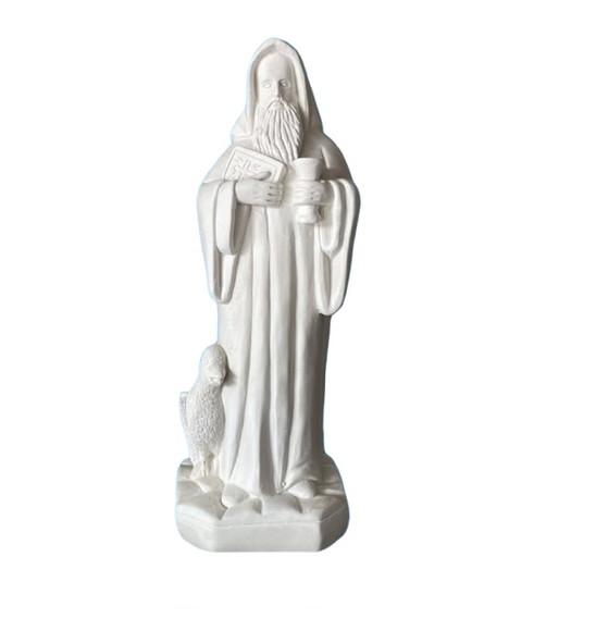 São Bento Escultura Santo São Bento em Gesso Cru
