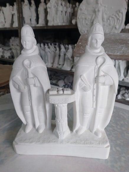 São Cosme e São Damião Imagem Cosme e Damião em Gesso Cru