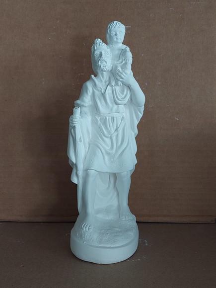 São Cristóvão Imagem Santo São Cristóvão em Gesso Cru