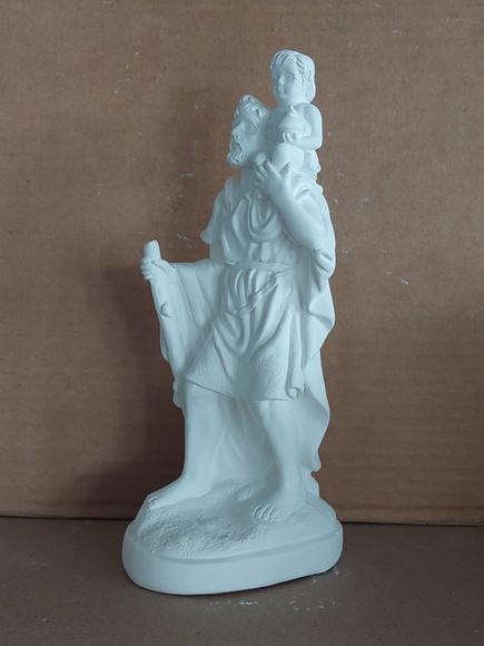 São Cristóvão Imagem Santo São Cristóvão em Gesso Cru