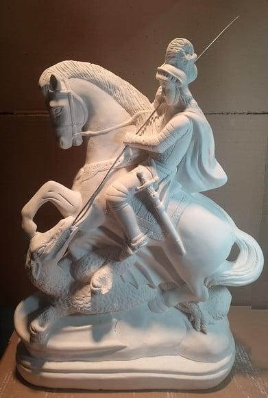 São Jorge Imagem Santo São Jorge Escultura Gesso Cru Grande