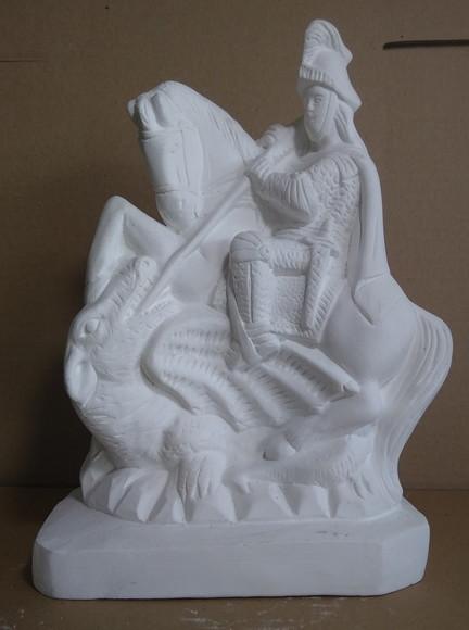 São Jorge Imagem Santo São Jorge Guerreiro em Gesso Cru