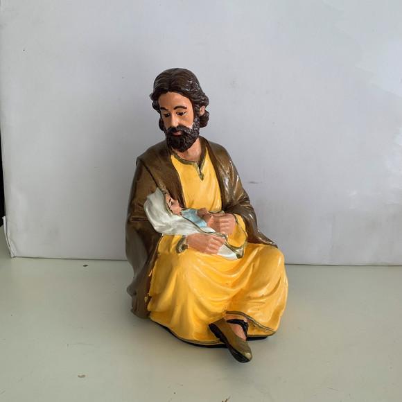 São José com Menino Jesus no Colo Imagem Santo José Sentado