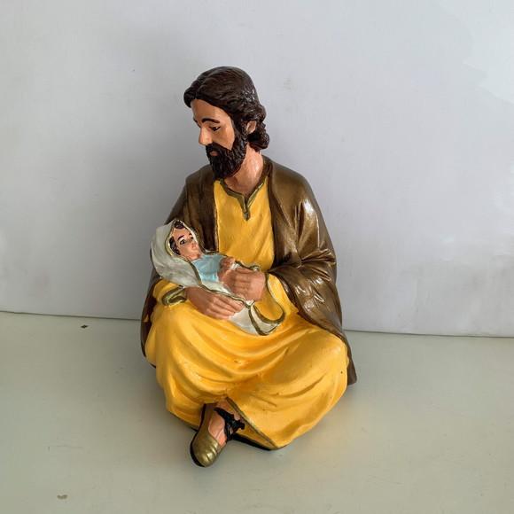 São José com Menino Jesus no Colo Imagem Santo José Sentado