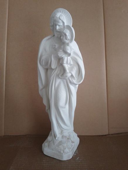 São Jose Imagem São José Escultura em Gesso Cru 33cm