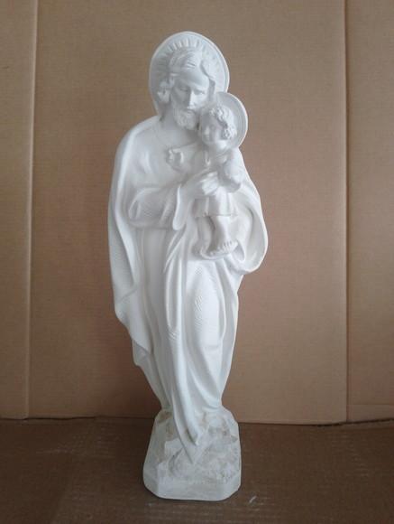 São Jose Imagem São José Escultura em Gesso Cru 33cm