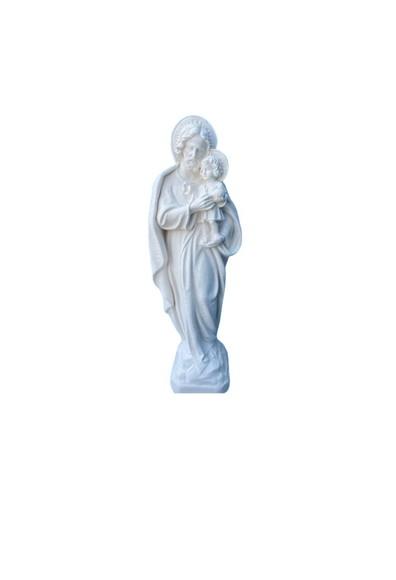 São Jose Imagem São José Escultura em Gesso Cru 33cm