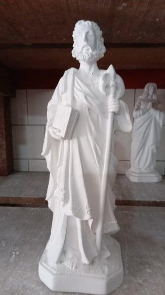 São Judas Imagem São Judas Tadeu Barroco em Gesso Cru