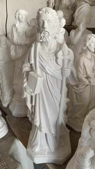 São Judas Imagem São Judas Tadeu Barroco em Gesso Cru