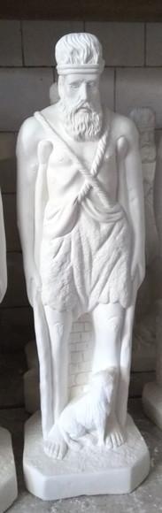 São Lazaro Imagem Lazaro Escultura Santo em Gesso Natural 60