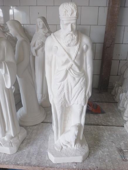 São Lazaro Imagem Lazaro Escultura Santo em Gesso Natural 60