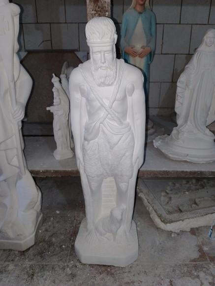 São Lazaro Imagem Lazaro Escultura Santo em Gesso Natural 60